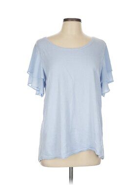 Ann Taylor Loft Women's Boat Neck Light Blue Sweater/ Blouse Size L.